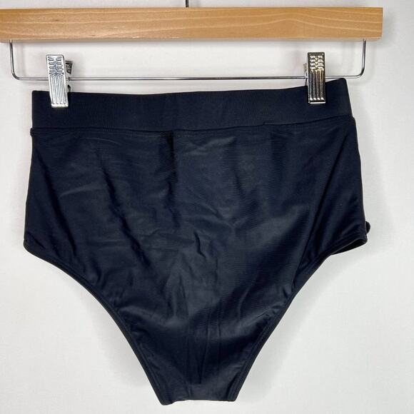 NWOT Black High Waisted Pom Pom Bikini Bottoms Small - Picture 7 of 7